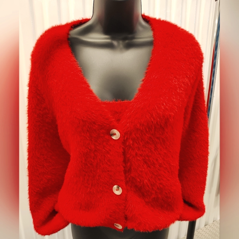 Womens Willow & Wind 2 Piece Sweater Set Red Size X Small